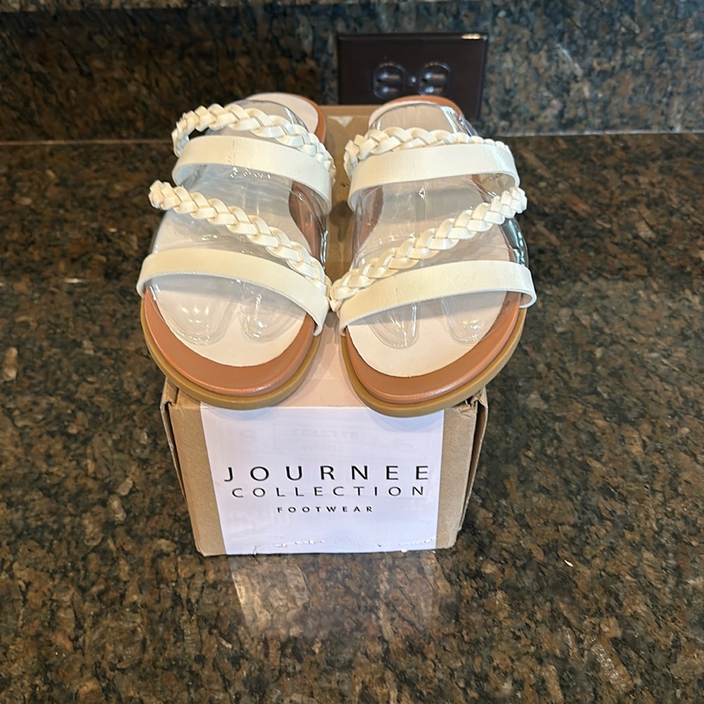 Journee Collection Colette white womens sandals